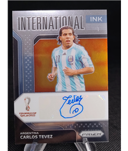 2022 Panini Prizm FIFA World Cup Qatar Carlos Tevez Auto Argentina