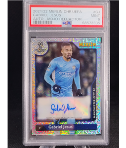 2022 Topps Merlin Gabriel Jesus Auto Manchester City PSA