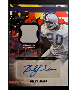 Billy Sims Autografo/ Memo player worn