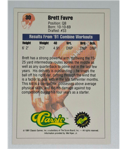 Brett Favre rookie card