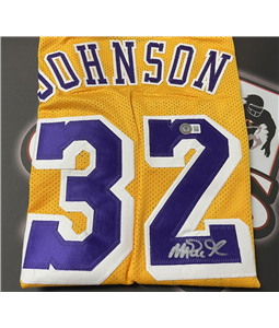 Camisa (No Oficial) Lakers - Autografada Magic Johnson - Autenticao Beckett: 1W091960